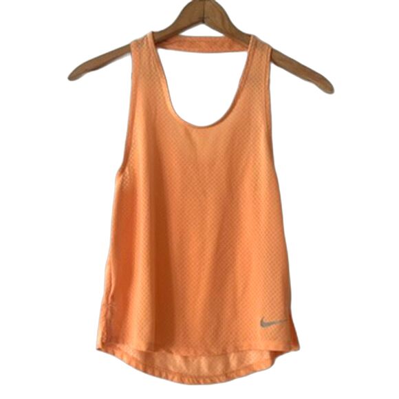 Nike Activewear Orange Mesh Tank Top Athletic Size XS Dri Fit - Picture 1 of 4